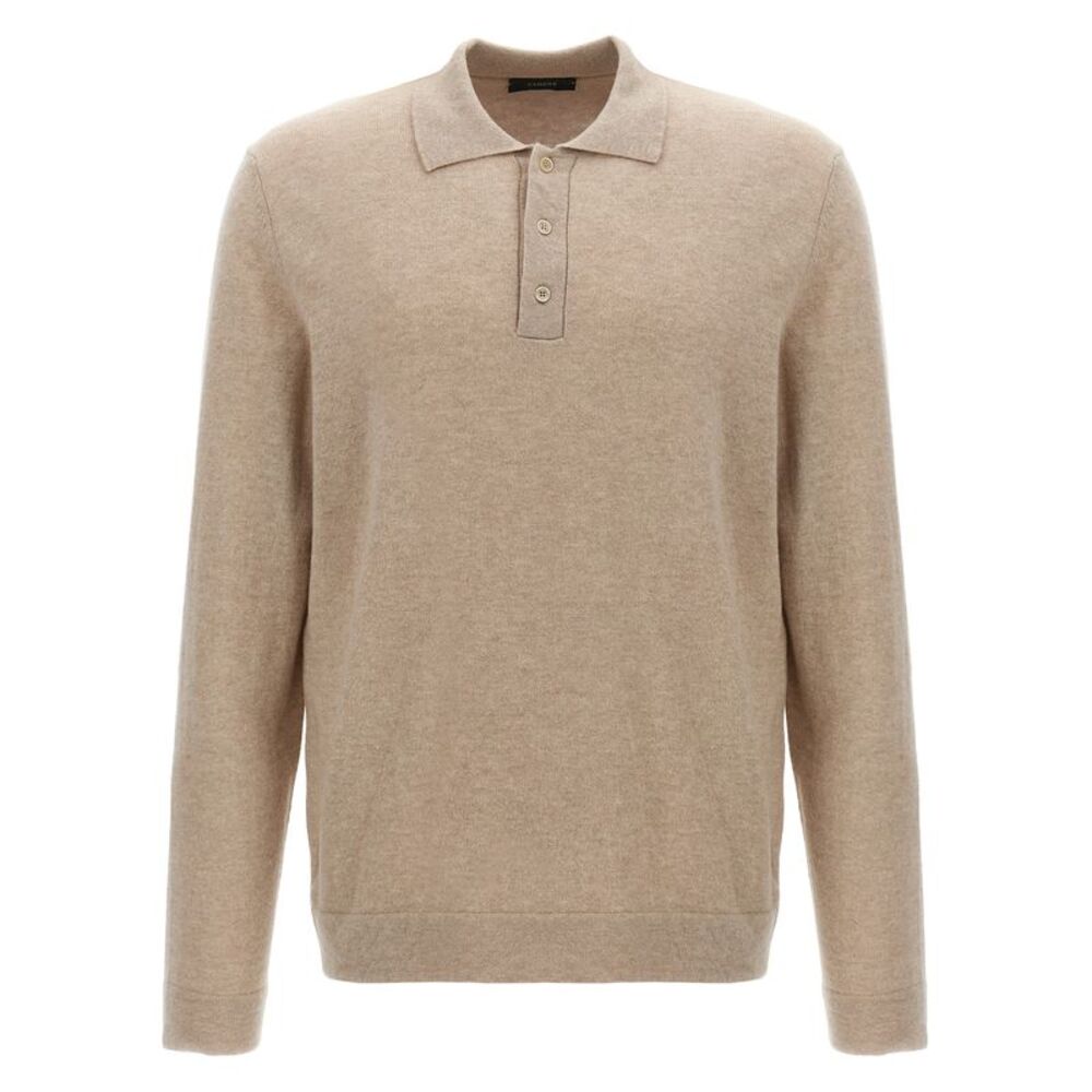ZANONE Beige Virgin Wool Polo Men's Shirt